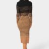 Stripe Rib Long Sleeve Maxi Dress