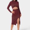 bebe2121_merlot_1_63d0e4a1-0c79-4ce4-98d4-0bfa17e3a3fd Lurex Rib Cropped Kit Set